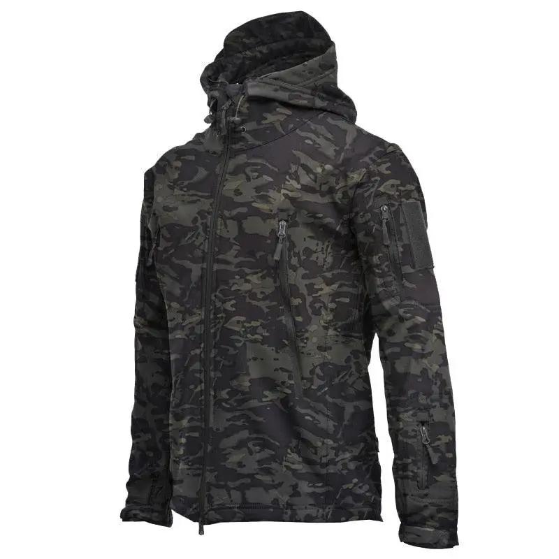 Men's Outdoor Fleece Jacket with Hood and Pockets