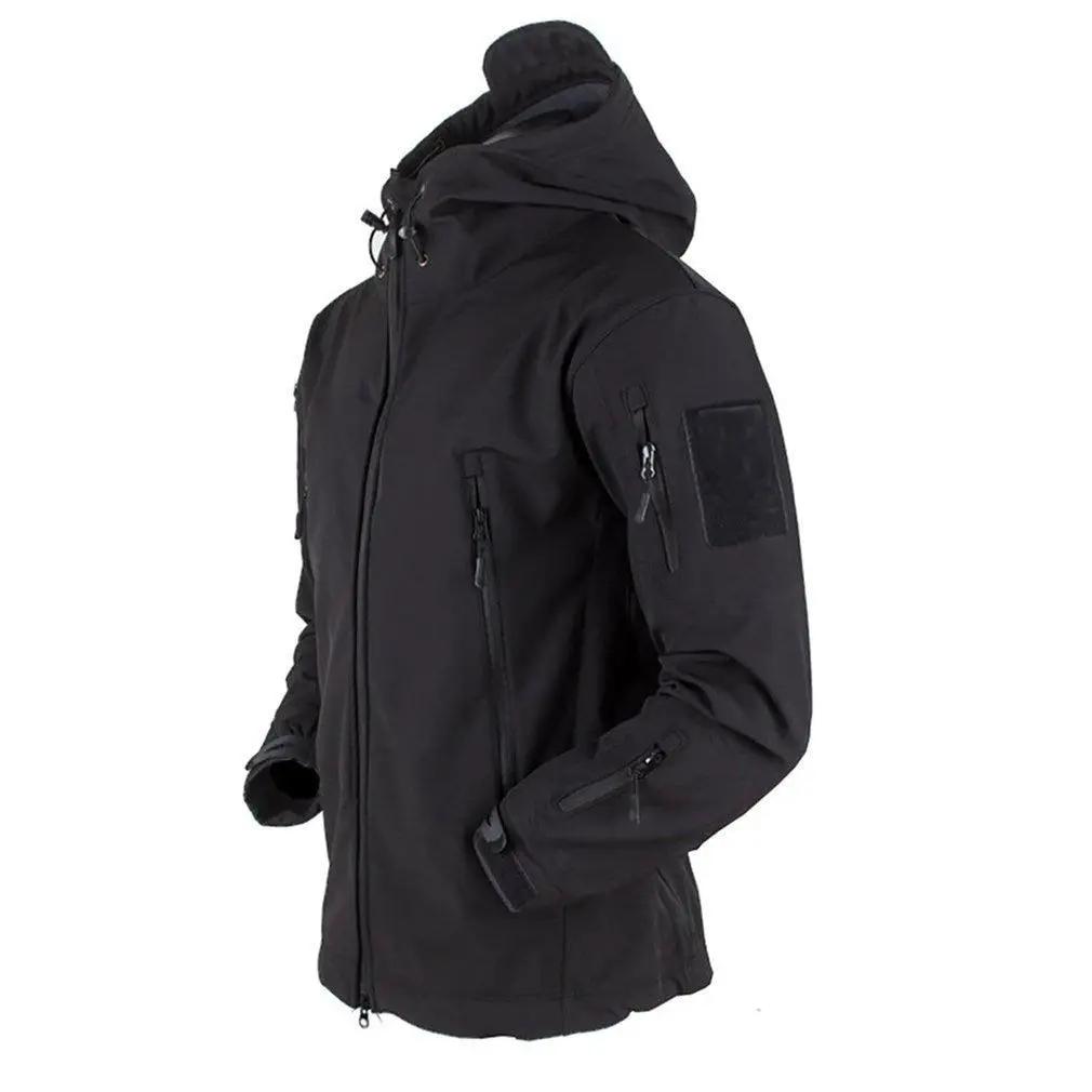 Men's Outdoor Fleece Jacket with Hood and Pockets