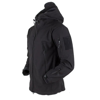 Men's Outdoor Fleece Jacket with Hood and Pockets