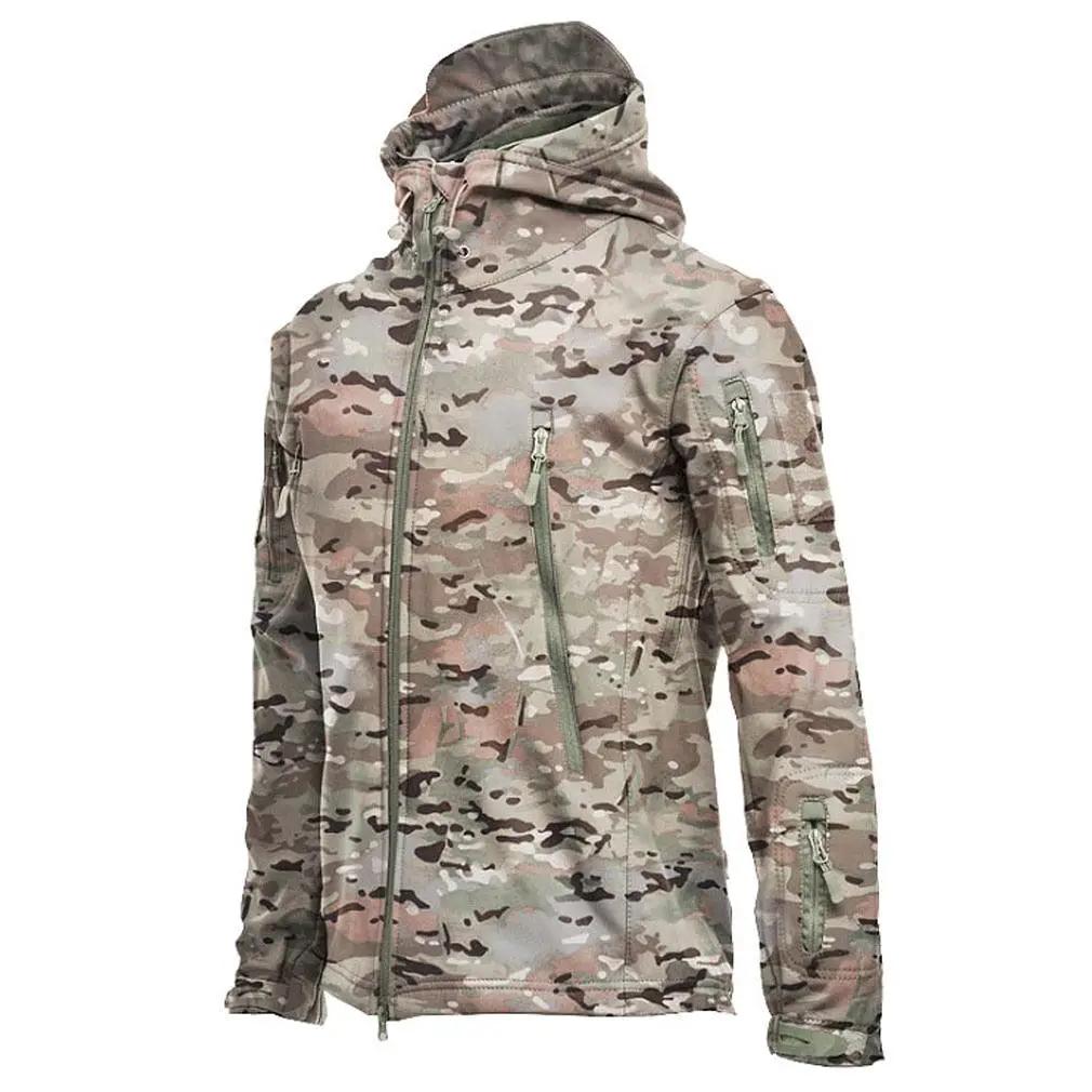 Men's Outdoor Fleece Jacket with Hood and Pockets