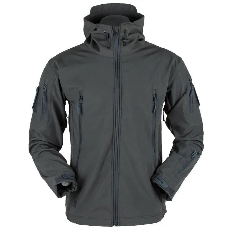 Men's Outdoor Fleece Jacket with Hood and Pockets