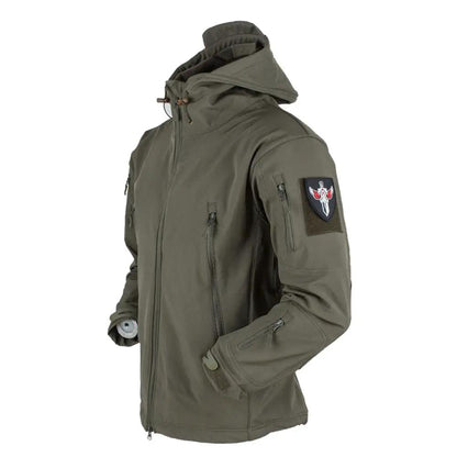 Men's Outdoor Fleece Jacket with Hood and Pockets