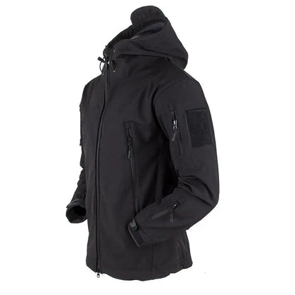 Men's Outdoor Fleece Jacket with Hood and Pockets