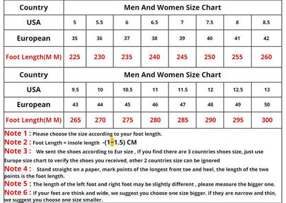 Men's Stevvex running sneakers size chart with USA and European sizes athletic shoes on Tampa Home & Garden Store