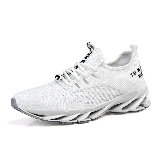 Stevvex men's running sneakers white breathable mesh non-slip lightweight athletic footwear on Tampa Home & Garden Store