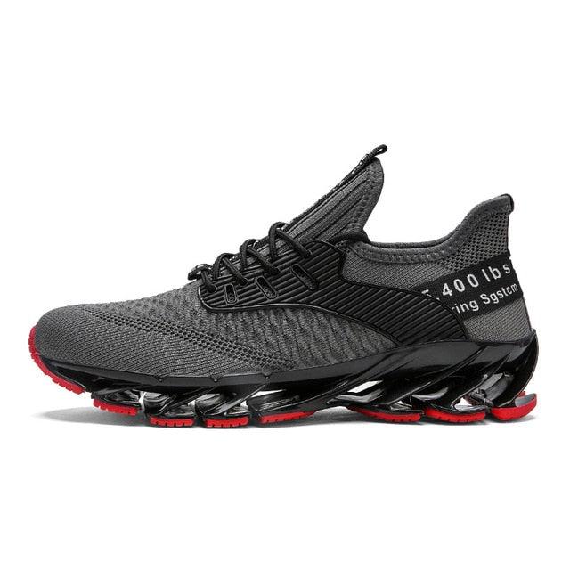 Men's running sneakers Stevvex, black knit upper, non-slip lightweight athletic shoes on Tampa Home & Garden Store