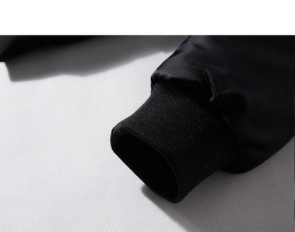 Stevvex black puffer jacket cuff with ribbed knit sleeve on Tampa Home & Garden Store