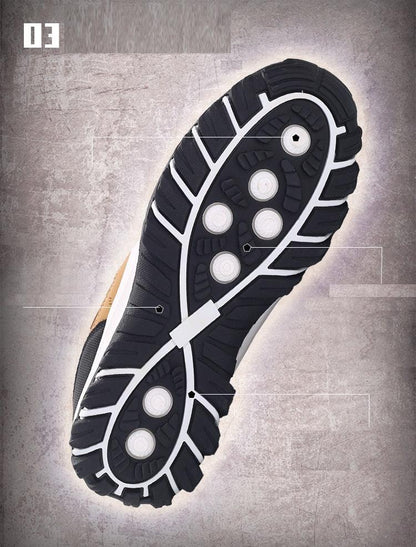 Stevvex men's athletic hiking shoes low-top outsole with rugged black tread and circular lugs on Tampa Home & Garden Store