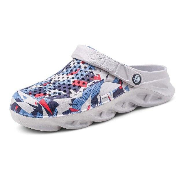 Stevvex men's camo garden slippers with rugged rubber sole, slip-on non-slip yard sandals on Tampa Home & Garden Store