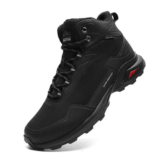 Stevvex men's warm boots black high-top snow boot waterproof non-slip on Tampa Home & Garden Store