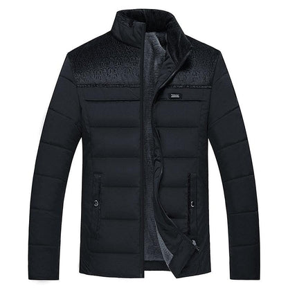Men's Stevvex black padded puffer jacket with high collar and textured yoke, coats & jackets on Tampa Home & Garden Store