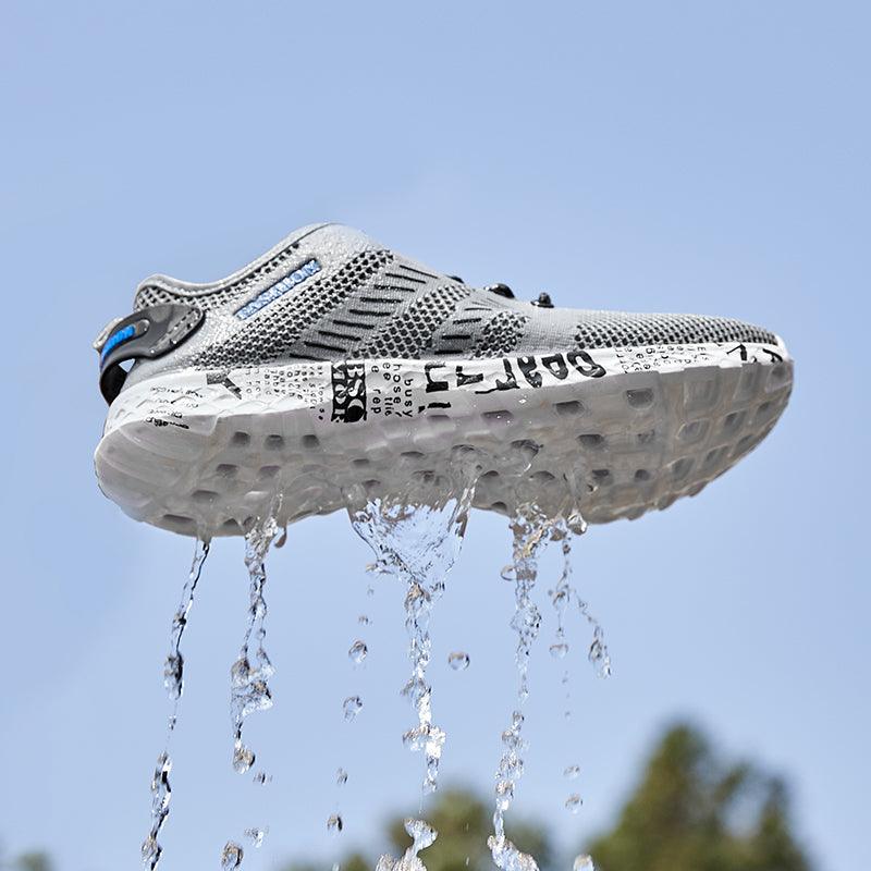 Stevvex men's water sports sneakers white gray breathable quick-dry upper with non-slip sole on Tampa Home & Garden Store
