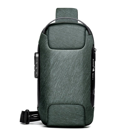 Men's Waterproof USB Oxford Crossbody Bag Anti-theft Shoulder Sling Bag Multifunction Short Travel Messenger Chest Pack For Male