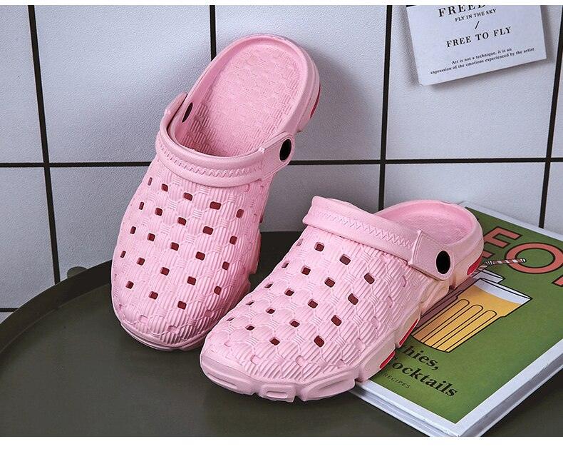 Stevvex pink unisex garden sandals perforated slip-on clogs on Tampa Home & Garden Store