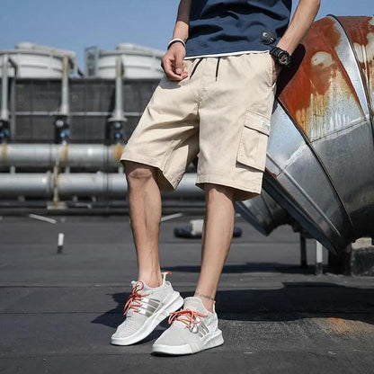 Men's Cargo Shorts With Drawstring Pockets Cotton