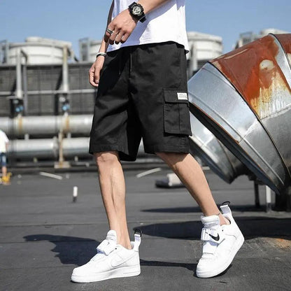 Men's Cargo Shorts With Drawstring Pockets Cotton