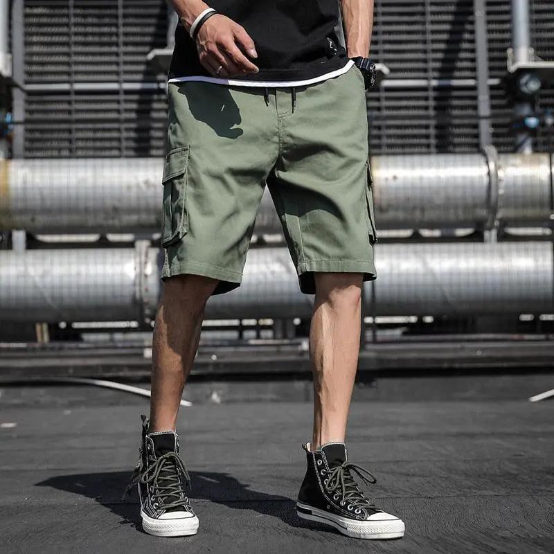 Men's Cargo Shorts With Drawstring Pockets Cotton