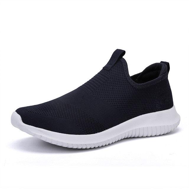 Stevvex slip-on mesh sneakers navy with white sole lightweight breathable casual on Tampa Home & Garden Store