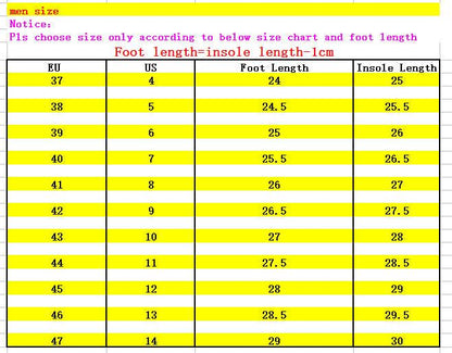 Men sneakers size chart EU/US sizes and foot length cm Stevvex on Tampa Home & Garden Store