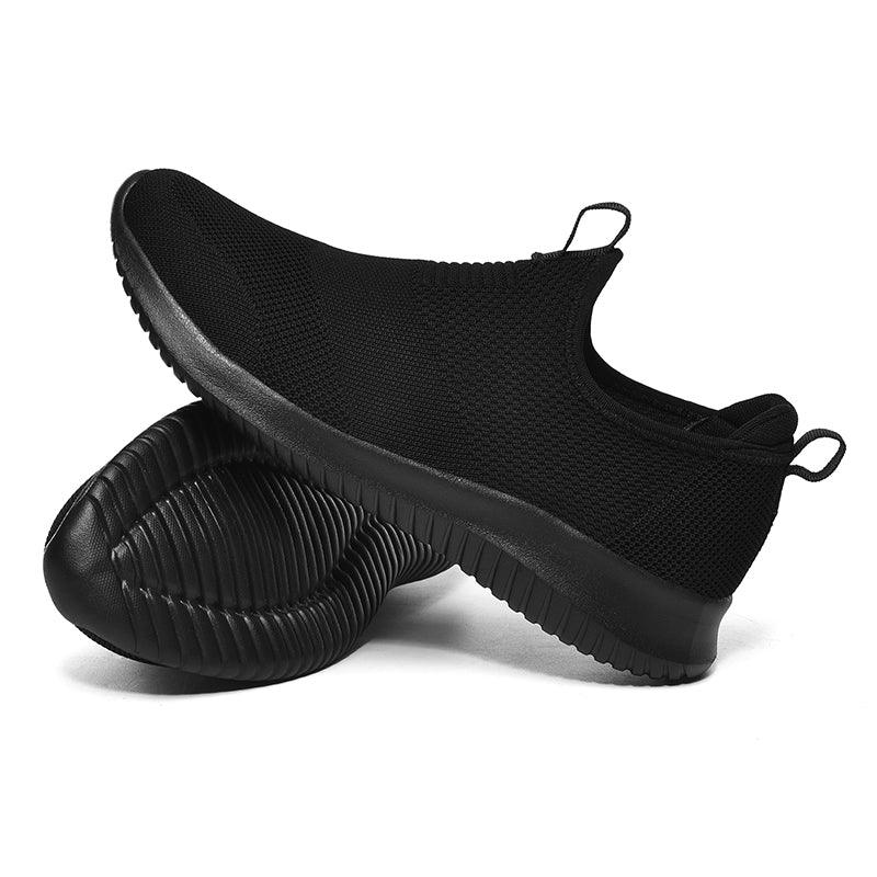 Stevvex men's lightweight slip-on mesh sneakers, black breathable casual walking shoes on Tampa Home & Garden Store