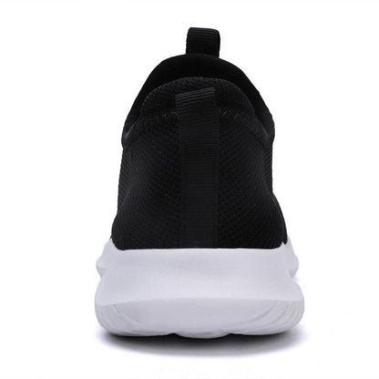 Stevvex men sneakers lightweight slip-on mesh upper black with white sole breathable casual on Tampa Home & Garden Store