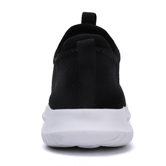 Stevvex men sneakers lightweight slip-on mesh upper black with white sole breathable casual on Tampa Home & Garden Store