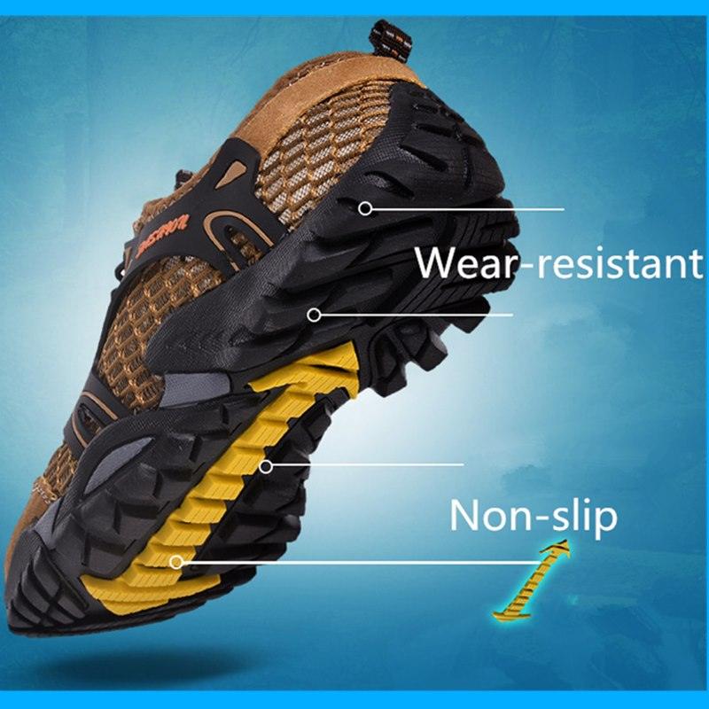 Men's sport mesh hiking shoes Stevvex with brown upper, wear-resistant non-slip outsole on Tampa Home & Garden Store