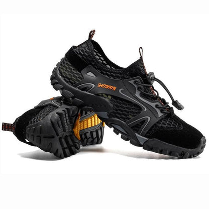 Stevvex men sport mesh hiking shoes black with rugged outsole and quick-dry breathable mesh on Tampa Home & Garden Store