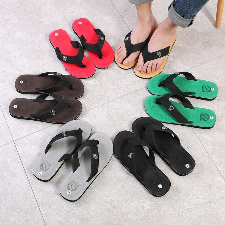Stevvex men's summer flip flops sandals with anti-slip straps and arch support in colorways on Tampa Home & Garden Store
