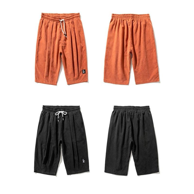 Stevvex men jogger shorts set of four in orange and black with drawstring pockets HM97SH332SAS on Tampa Home & Garden Store