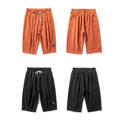 Stevvex men jogger shorts set of four in orange and black with drawstring pockets HM97SH332SAS on Tampa Home & Garden Store