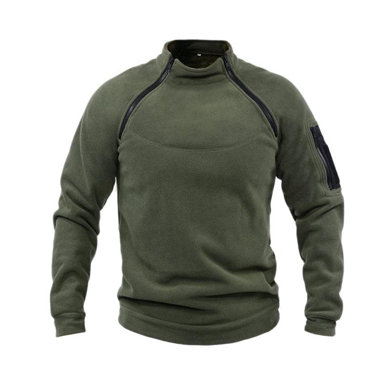 Men's olive fleece jacket, lightweight coat with zip seams Stevvex on Tampa Home & Garden Store