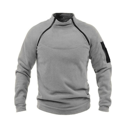 Men's fleece jacket Stevvex gray lightweight windproof outdoor coat with zip sleeve pocket on Tampa Home & Garden Store