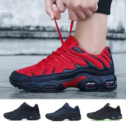 Stevvex men's air cushion mesh running shoes red upper with black sole 4 color options on Tampa Home & Garden Store