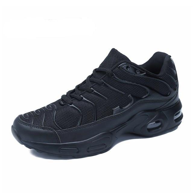 Stevvex men's black mesh athletic shoes with air cushion sole for running and gym workouts on Tampa Home & Garden Store
