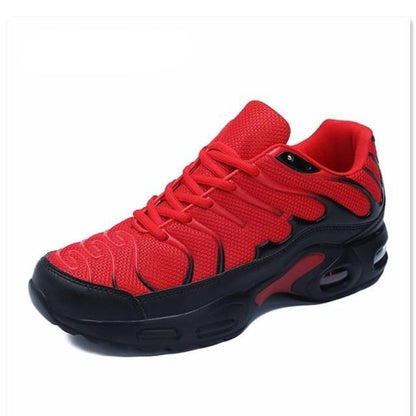 Stevvex men's athletic shoes red mesh air-cushion running sneakers with black sole on Tampa Home & Garden Store