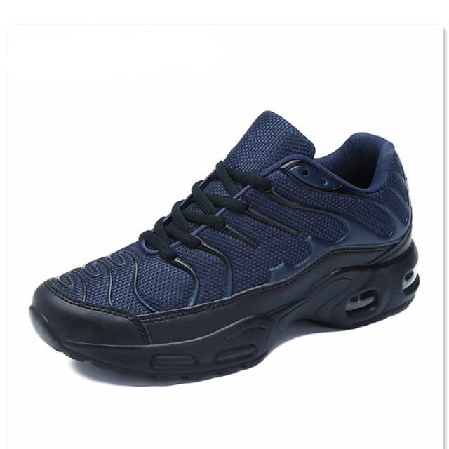 Mens Air Cushion Mesh Breathable Running Shoes navy blue Stevvex athletic sneakers on Tampa Home & Garden Store
