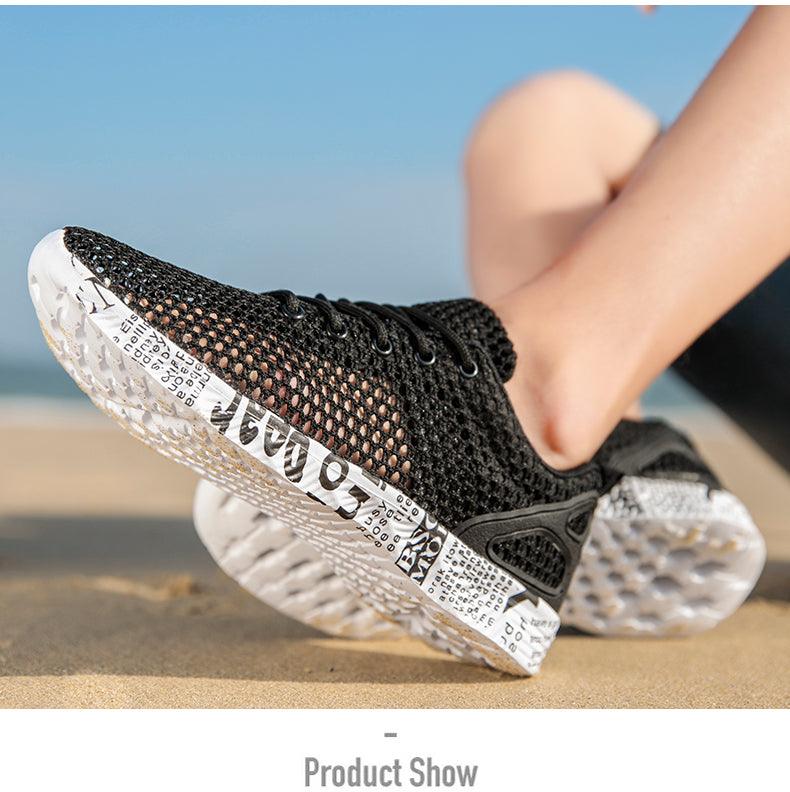Mens Stevvex black mesh quick-dry water shoes for beach and fishing athletic sneakers on Tampa Home & Garden Store