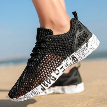 Stevvex Mens black breathable mesh water shoes, quick-dry, non-slip athletic sneakers on Tampa Home & Garden Store