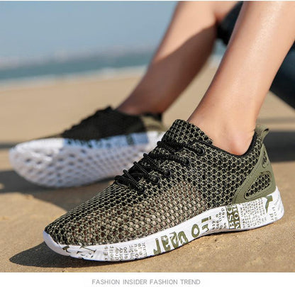 Mens aqua breathable water shoes black mesh upper quick-dry non-slip lightweight sneakers on Tampa Home & Garden Store