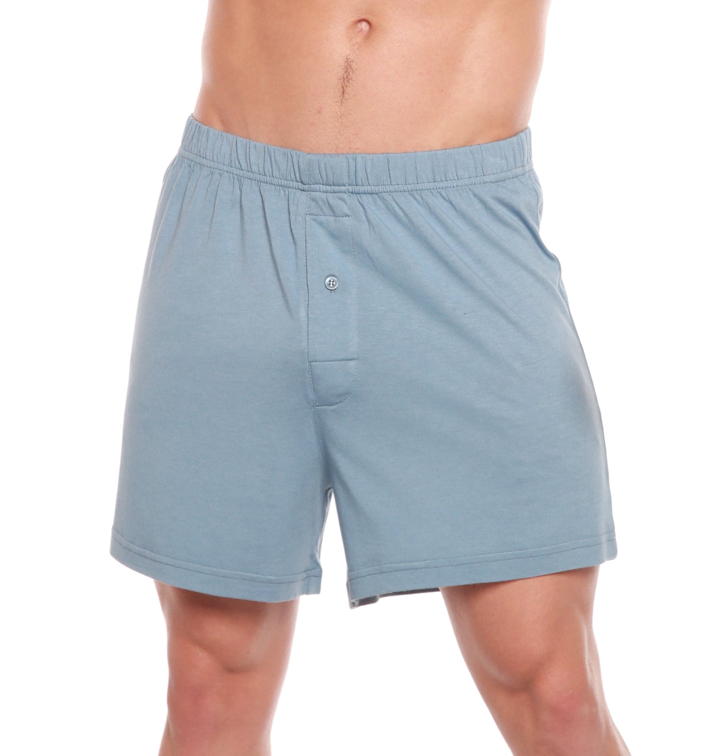 Men's bamboo viscose/cotton boxer shorts steel blue with elastic waistband on Tampa Home & Garden Store