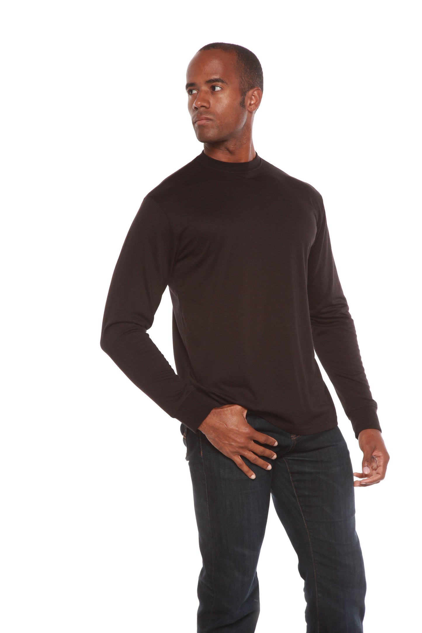 Men's bamboo viscose/organic cotton long sleeve shirt in black by Spun Bamboo on Tampa Home & Garden Store