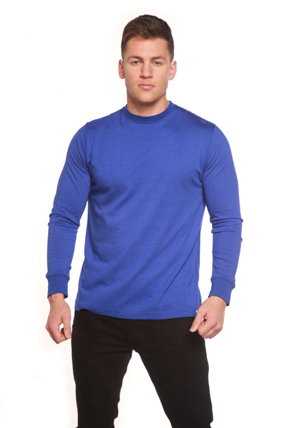 Spun Bamboo men's long sleeve shirt in blue bamboo viscose/organic cotton blend on Tampa Home & Garden Store