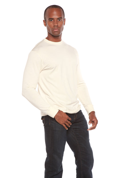 Men's long sleeve shirt Spun Bamboo in cream bamboo viscose/organic cotton on Tampa Home & Garden Store