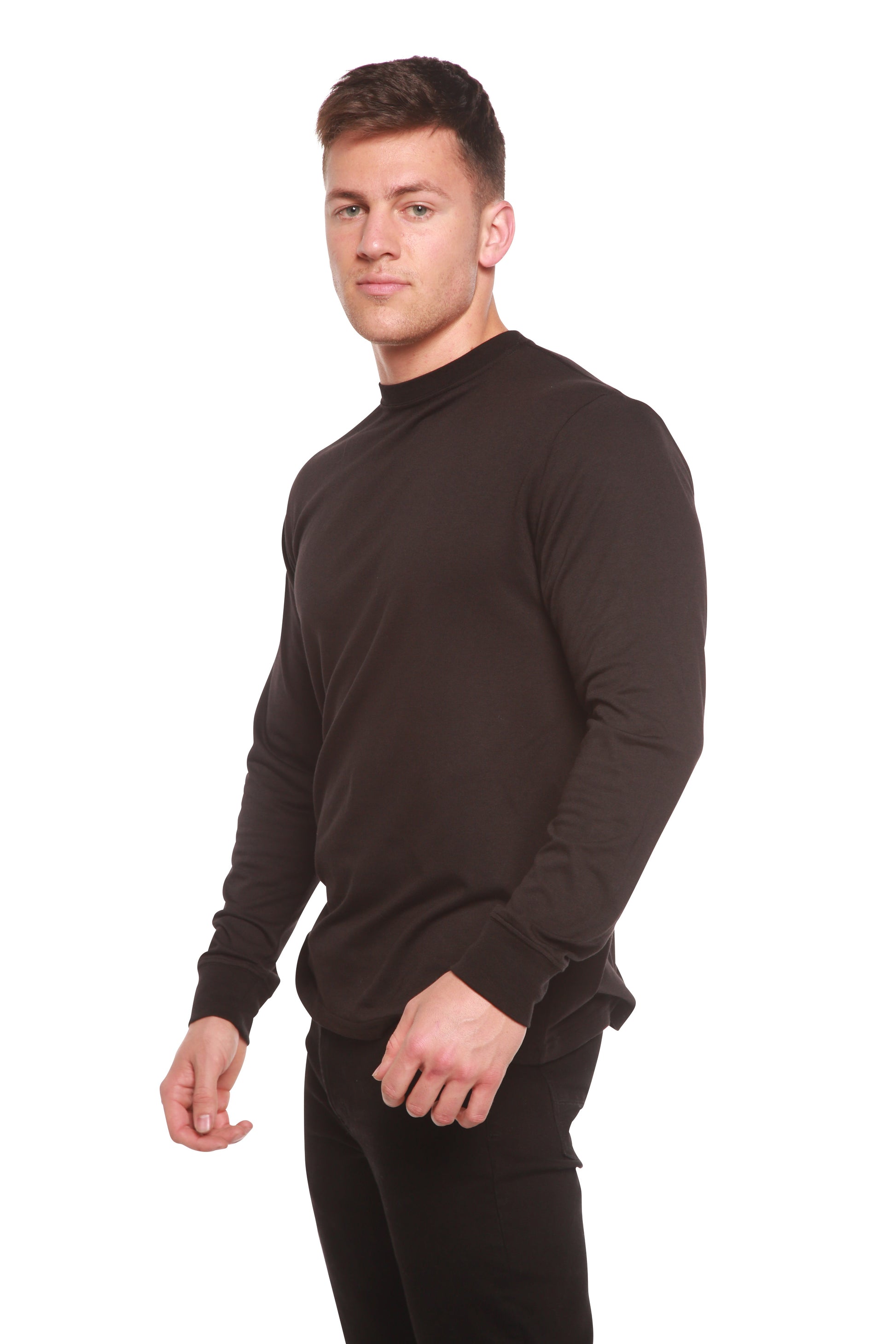 Spun Bamboo men's black bamboo viscose organic cotton long sleeve shirt on Tampa Home & Garden Store