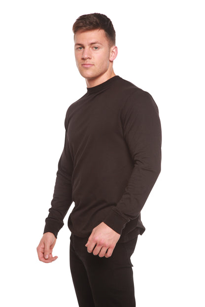 Spun Bamboo men's black bamboo viscose organic cotton long sleeve shirt on Tampa Home & Garden Store