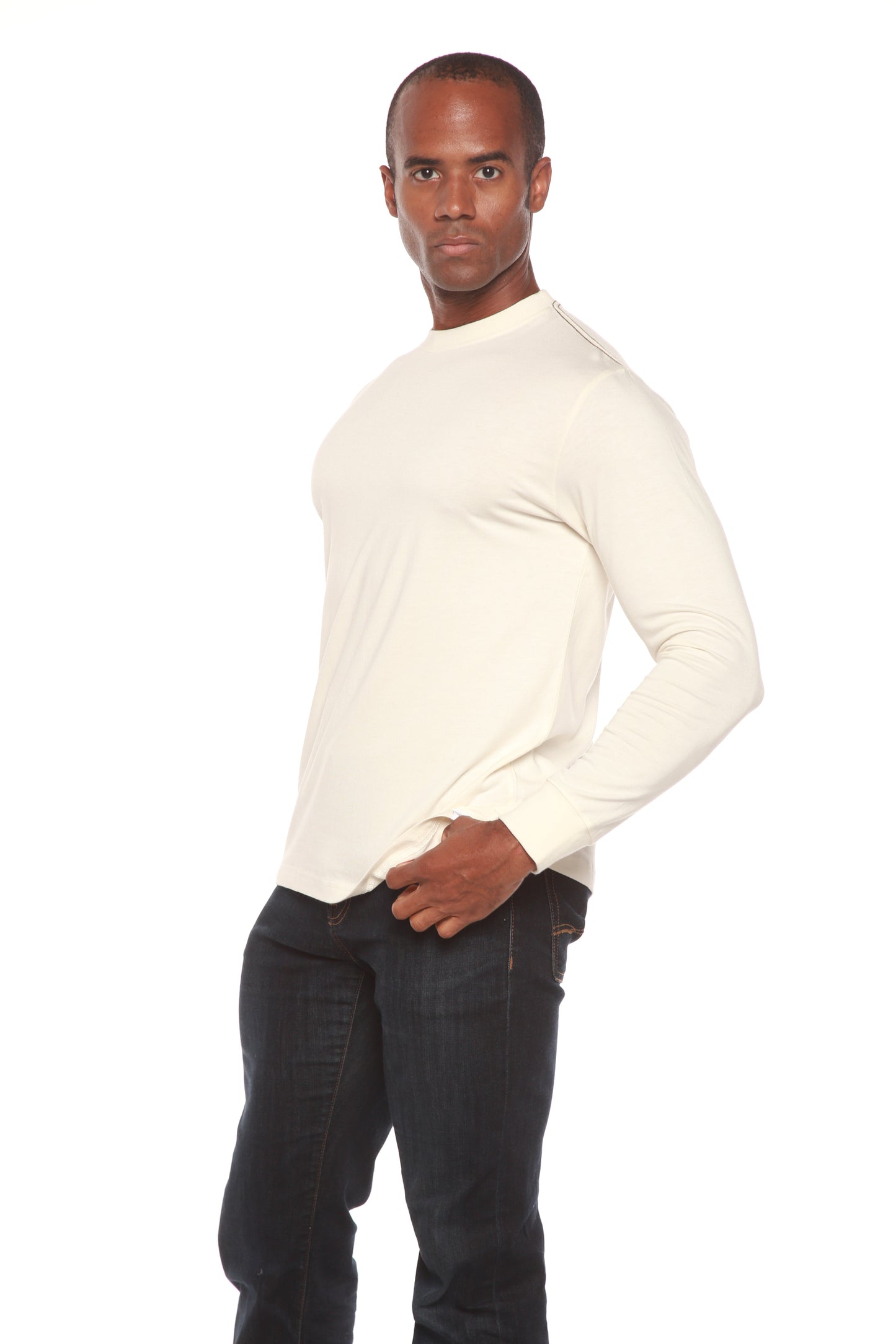 Custom Printed Men's Bamboo Viscose/Organic Cotton Long Sleeve T-Shirt cream, Spun Bamboo on Tampa Home & Garden Store