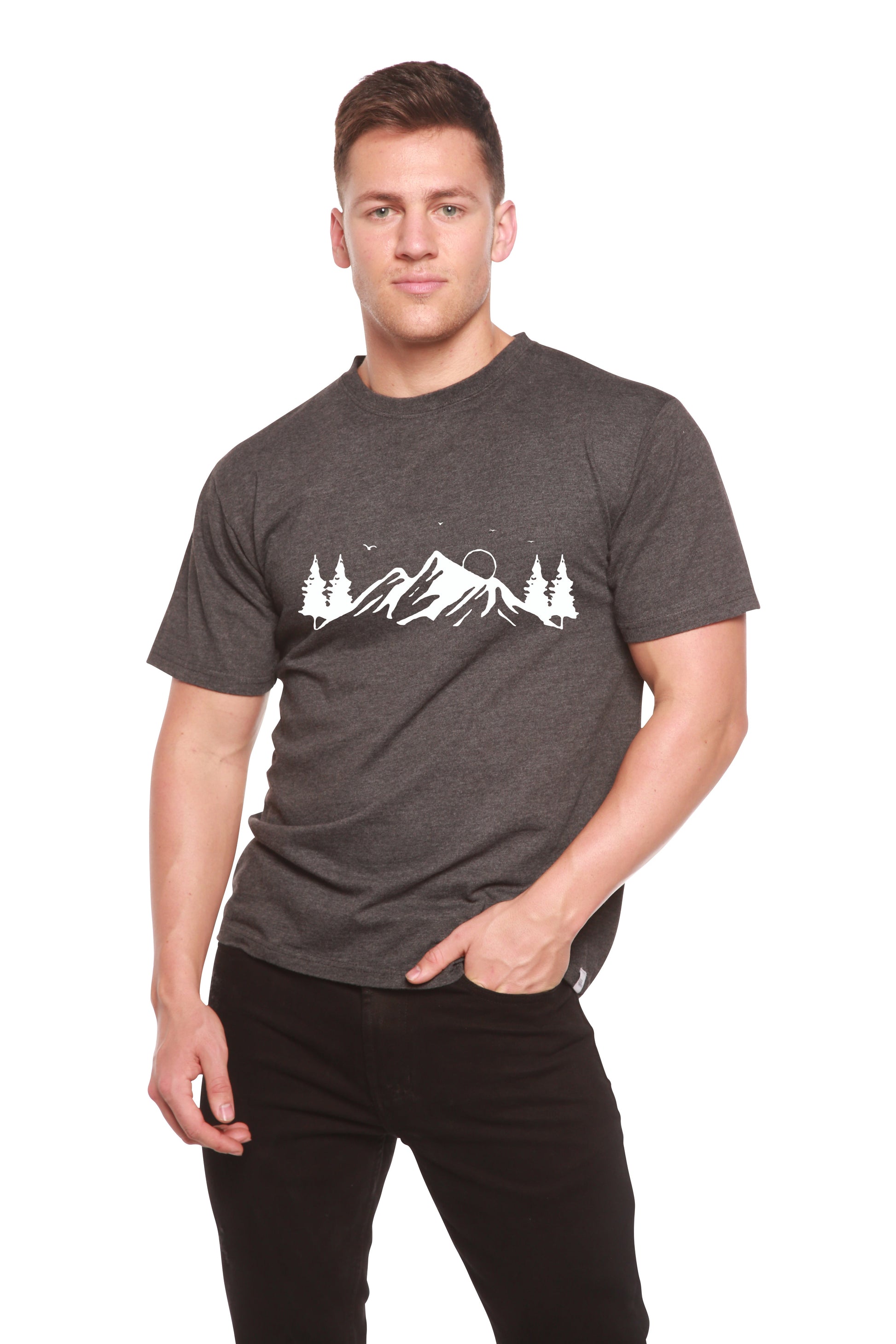 Men's bamboo viscose/organic cotton short sleeve tee with Mauna Kea print by Spun Bamboo on Tampa Home & Garden Store