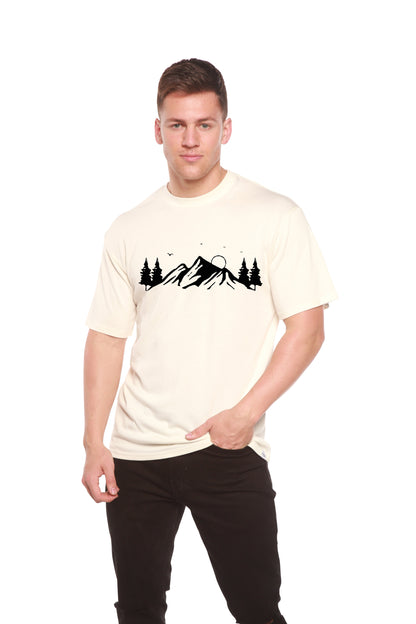 Men's Bamboo Viscose/Organic Cotton T-shirt with Mauna Kea print, cream by Spun Bamboo on Tampa Home & Garden Store