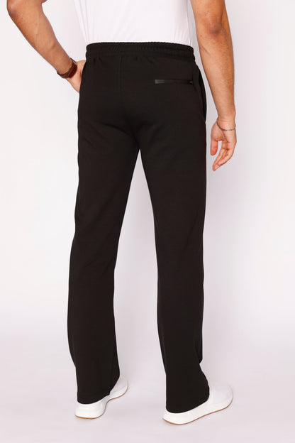 SCR Classic Athleisure Sweatpants Straight Tall, black men activewear with back zip pocket on Tampa Home & Garden Store